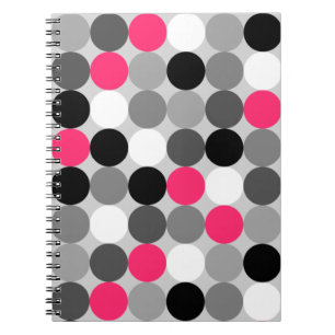 Carnet Motif vectoriel points rose et blanc