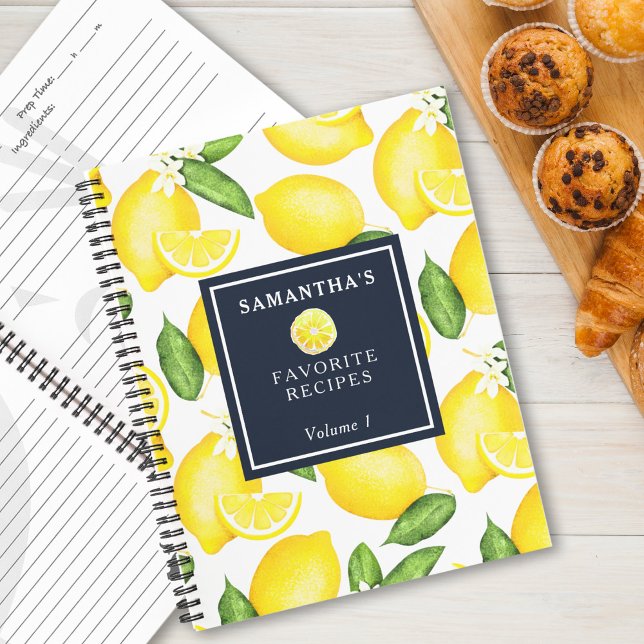 Carnet Motif végétal Citrus Lemon personnalisé (Créateur téléchargé)
