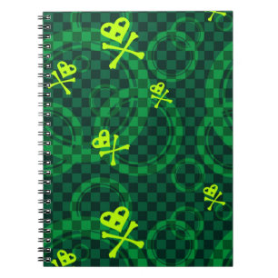 Carnet Motif vert d'Emo avec des cercles