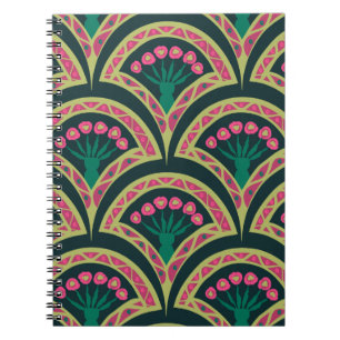 Carnet motif vert en forme de coque
