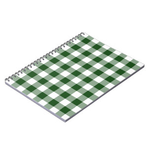 Carnet Motif vert et blanc de guingan