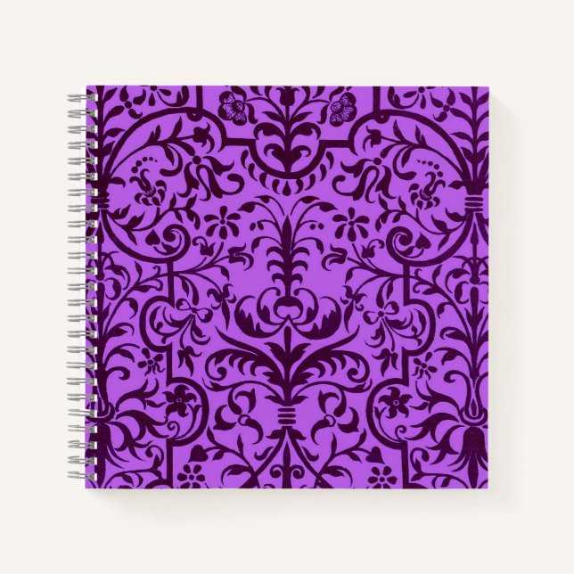 Carnet Motif victorien violet (Devant)