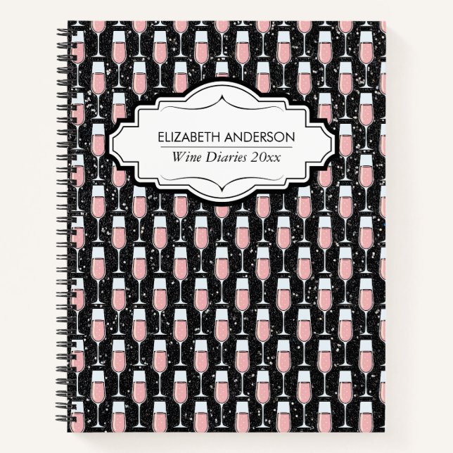 Carnet Motif Vin Rosé - Journaux de Vin (Devant)
