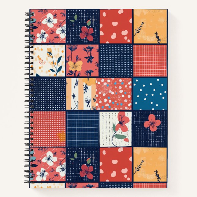 Carnet Motif vintage à écailles florales (2) (Devant)