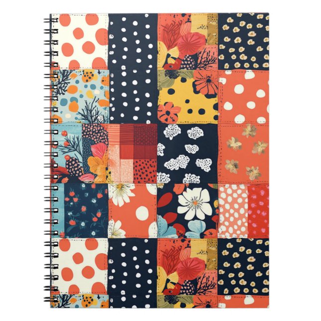 Carnet Motif vintage à écailles florales (5) (Devant)