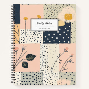Carnet Motif vintage à écailles florales - Pastel (8)