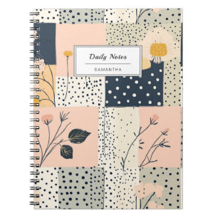 Carnet Motif vintage à écailles florales - Pastel (8)
