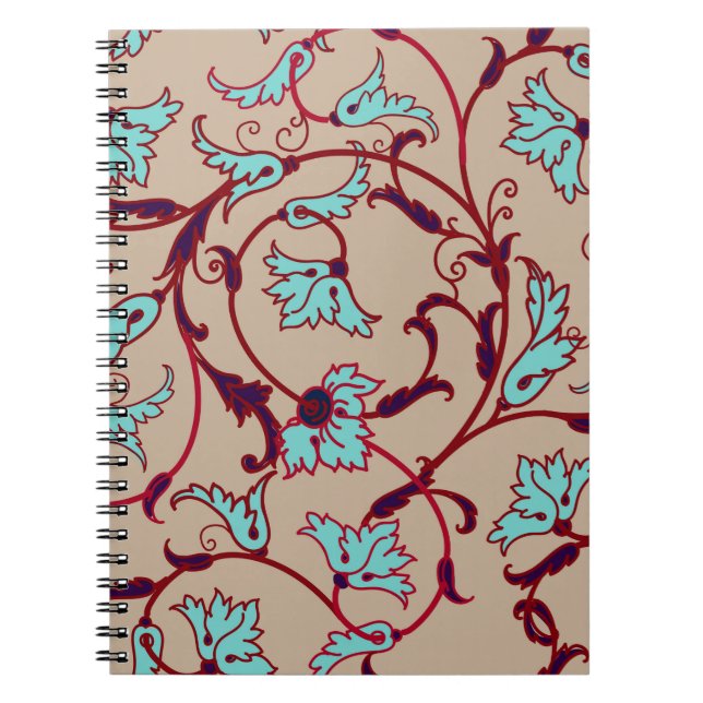 Carnet motif vintage à texture florale. Motif sans faille (Devant)