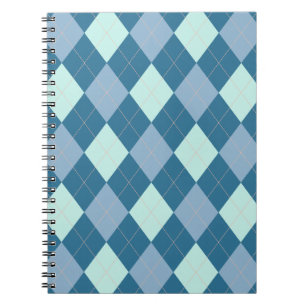 Carnet Motif vintage Argyle bleu