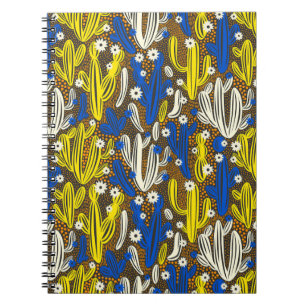 Carnet Motif vintage avec cactus sur arrière - plan noir