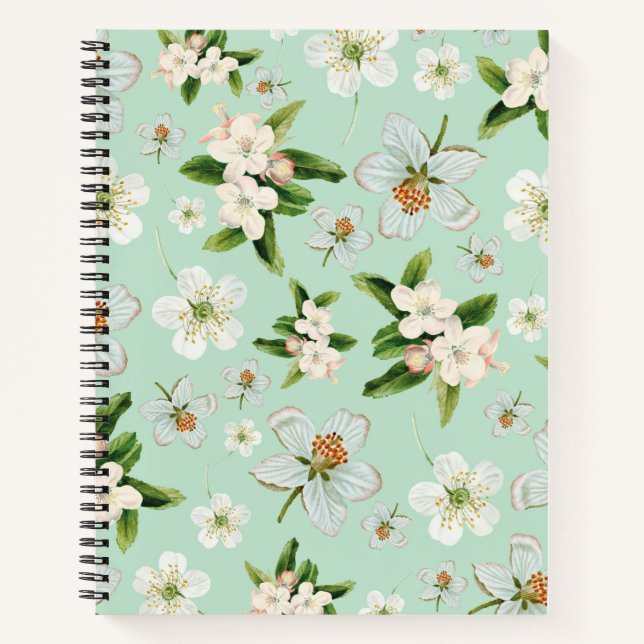 Carnet Motif vintage de fleurs de printemps (Devant)