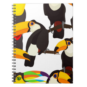 Carnet Motif Vintage des oiseaux tropicaux du Toucan