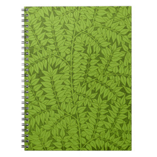 Carnet Motif vintage feuille verte de William Morris Bran