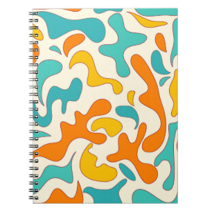 Carnet motif vintage fleuri sans coulisse avec tourbillon