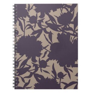 Carnet motif vintage fleuri sans couture. Silhouettes fab