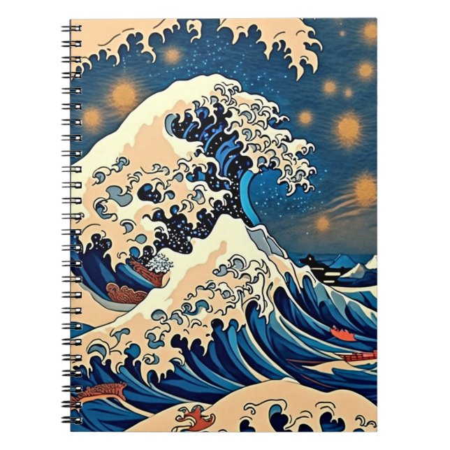 Carnet Motif vintage japonais Great Wave (Devant)