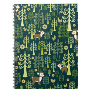Carnet Motif vintage sans couture avec épinette, fauché d