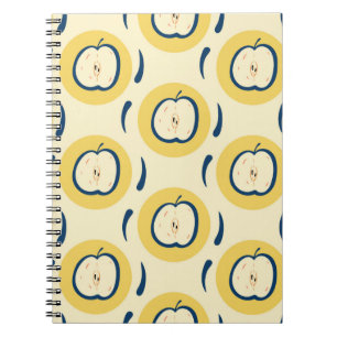 Carnet Motif vintage sans soudure avec pomme.