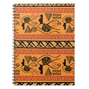 Carnet Motif Vintage Tribal Égyptien À Rayures.