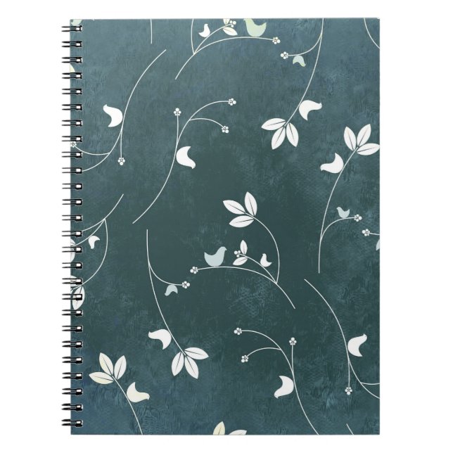 Carnet Motif Vintage Whimsical avec Oiseaux et Feuilles (Devant)