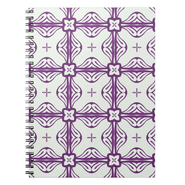 Carnet Motif violet et blanc sans fil (Devant)