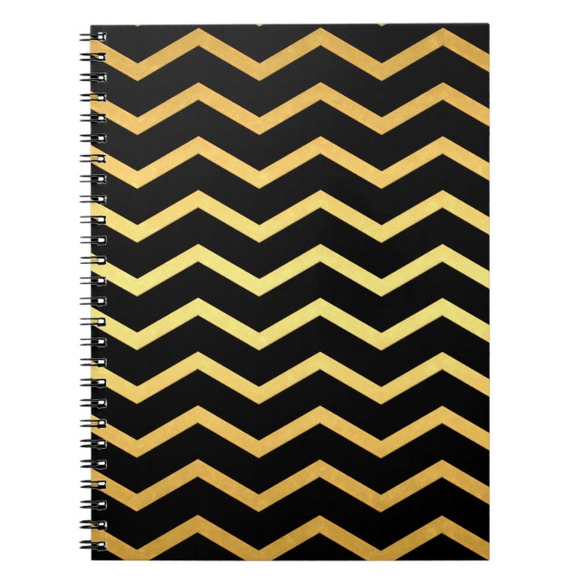 Carnet Motif Zag Gold et Black Zig (Devant)
