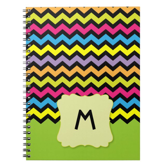 Carnet Motif Zigzag Coloré Ajouter Nom (Devant)