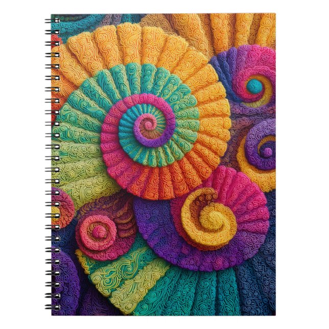 Carnet Motifs Abstraits de la spirale vibrante (Devant)