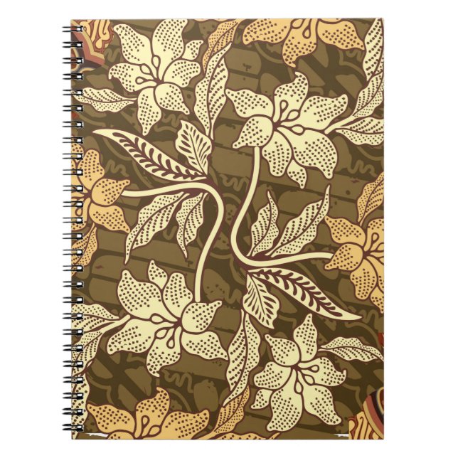 Carnet Motifs batik indonésiens avec patte de flore et de (Devant)