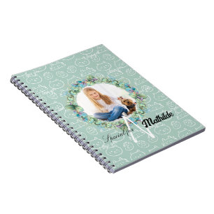 Carnet Motifs de chat monogramme personnalisés avec la ph