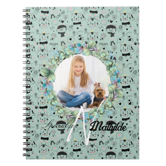 Carnet Motifs de chats Monogramme personnalisés avec la p (Devant)