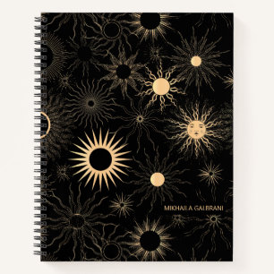 Carnet Motifs de soleil céleste cosmique personnalisés