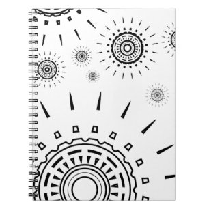 Carnet Motifs d'éclats noirs sur fond blanc