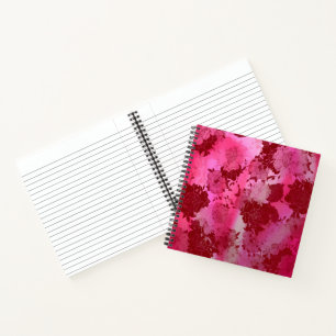 Carnet Motifs floraux rouges japonais.