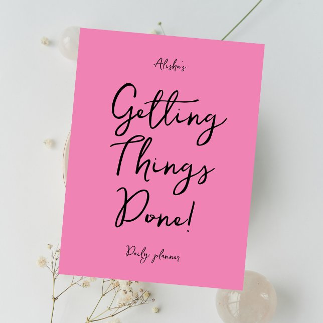 Carnet Motivation devis personnalisé nom rose planificate (Créateur téléchargé)