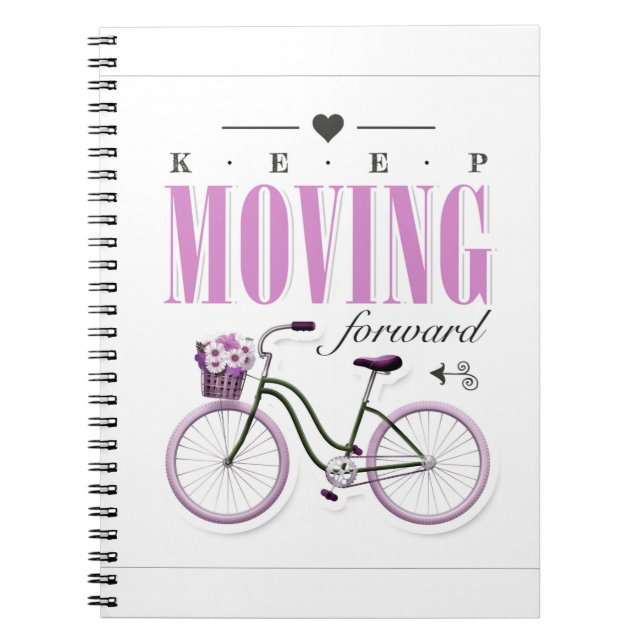 Carnet Motivation mignonne continuer à avancer avec le vé (Devant)