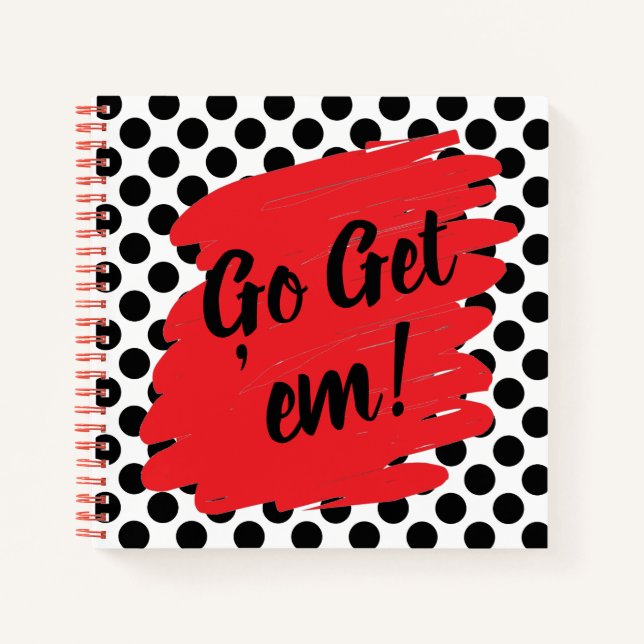 Carnet Motivation Red Daub et Black Dots Moderne (Devant)