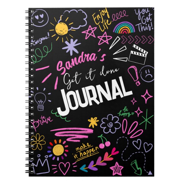 Carnet Motivational Doodle Anti-Journal - Faites faire IT (Devant)