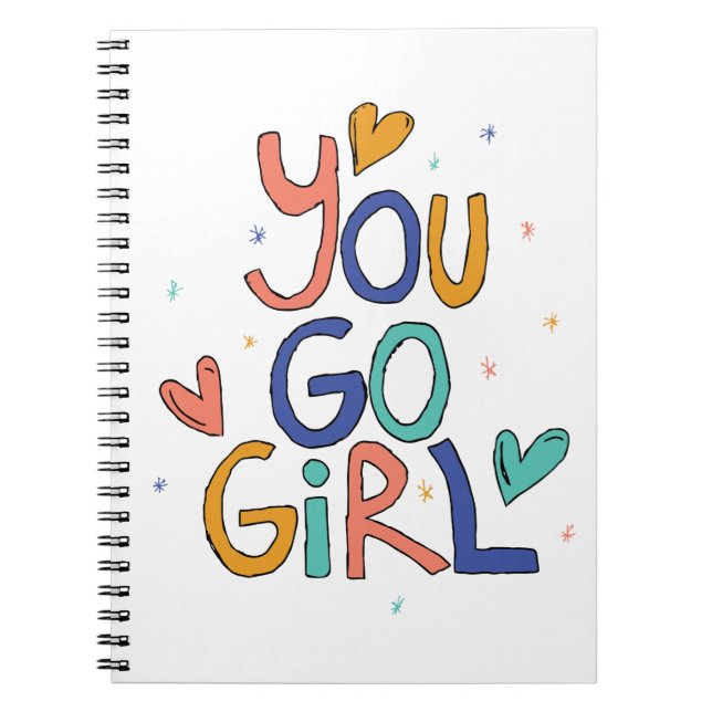 Carnet Motivationnel Une fille Cool You Go Girl Clipart G (Devant)