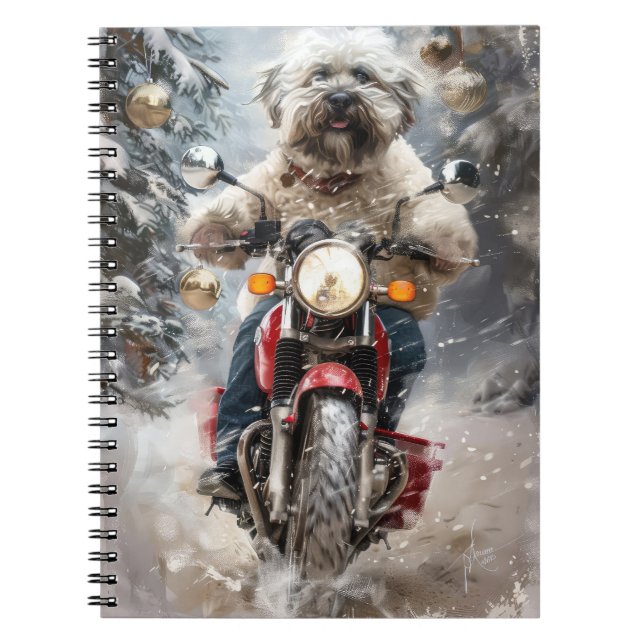 Carnet Moto à chiens Havanais Noël (Devant)