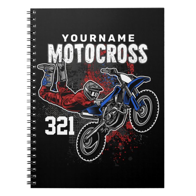 Carnet Motocross Motocross Racing FMX Tricks personnalisé (Devant)
