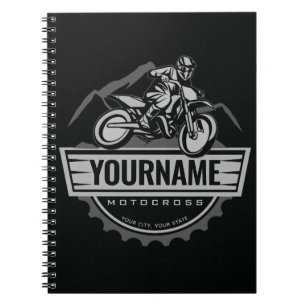 Carnet Motocross personnalisée Rider Dirt Bike Hill Racin