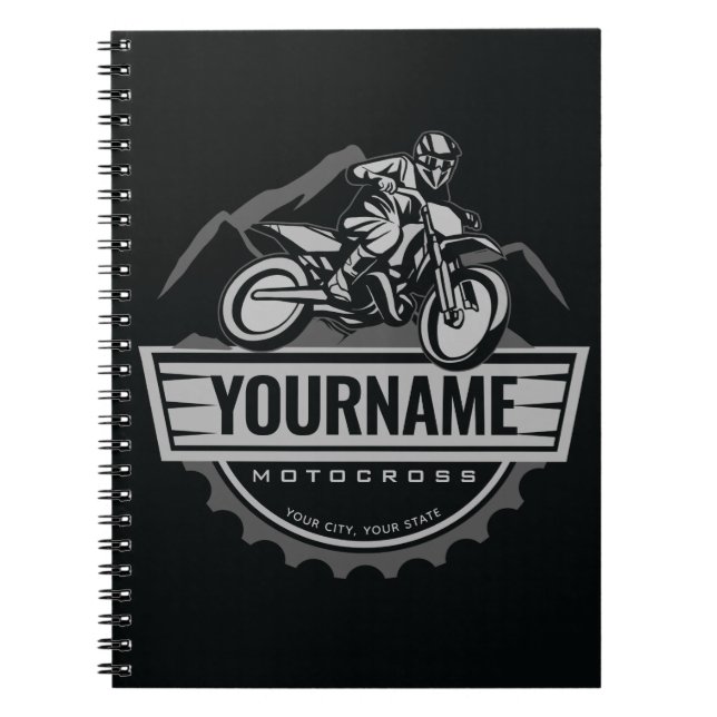 Carnet Motocross personnalisée Rider Dirt Bike Hill Racin (Devant)