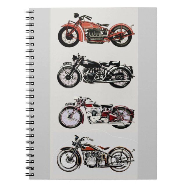 Carnet MOTOCYCLES vintages (Devant)