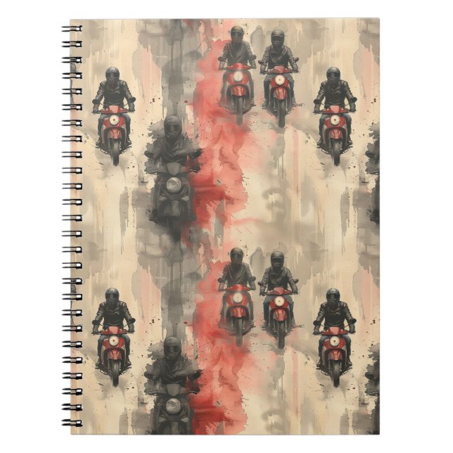 Carnet Motos aquarelle, motards, course, motocycli (Devant)