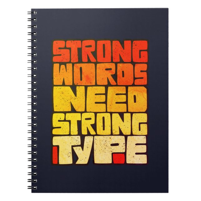 Carnet Mots Dessinés À La Main Mots Forts Mots Nécessiten (Devant)