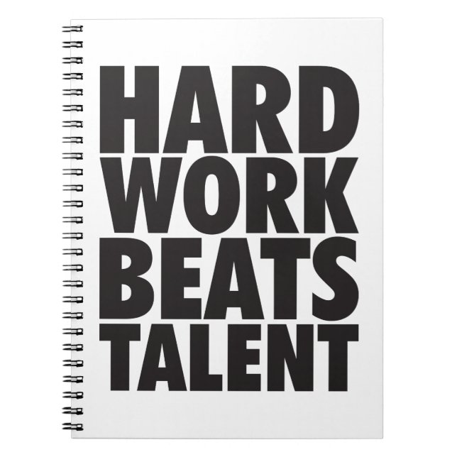 Carnet Mots Motivationnels - Travail Dur bat Talent (Devant)