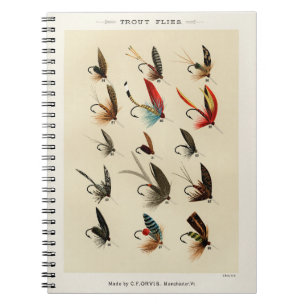 Carnet Mouches vintages de truites d'insectes