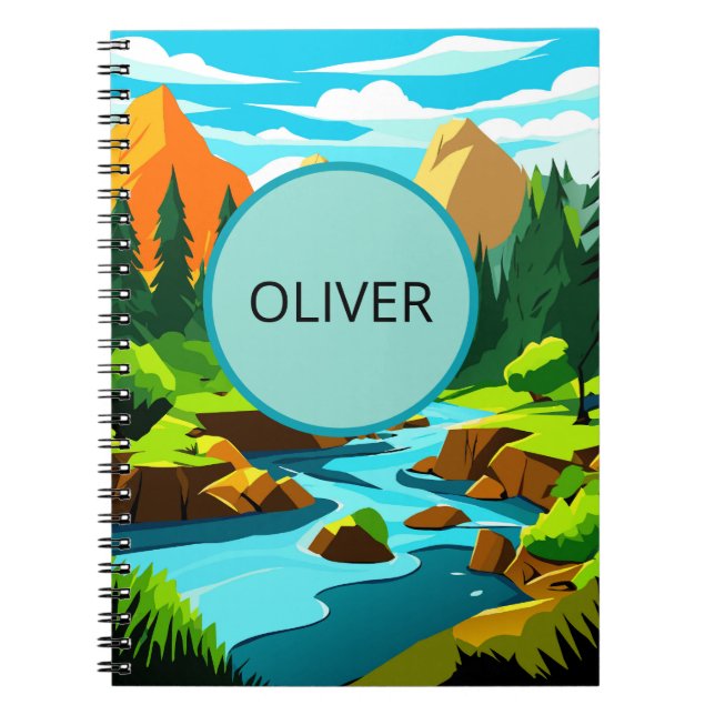 Carnet Mountain Landscape Notebook, Oliver Adventure Note (Devant)