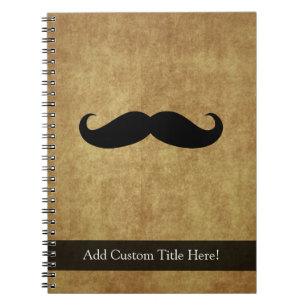 Carnet Moustache vintage avec texte personnalisé